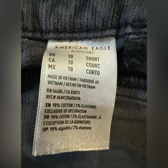 American Eagle Corduroy Pants Gray Super Hi-Rise Flare Leg Button Fly 10 Short - Picture 8 of 9